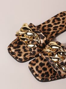 女士极简主义绑带平底凉鞋，金属搭扣细节，时尚百搭的方头PU皮革套脚凉鞋，适合日常穿着和各种场合，春夏穿搭之选 - 彩色 - 查看 7