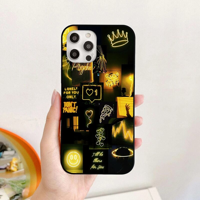 

Letter Graphic Phone Case, Black