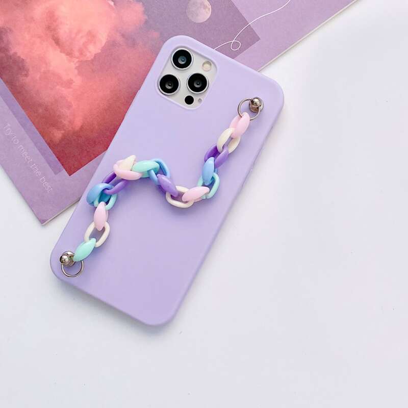 

Chain Hand Strap Phone Case, Purple