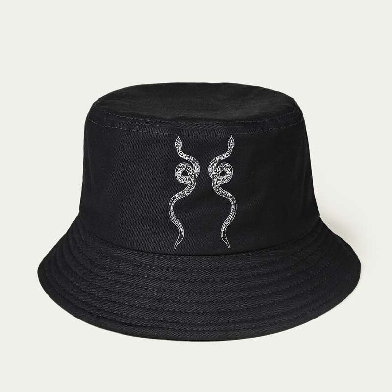 

Snake Pattern Bucket Hat, Black