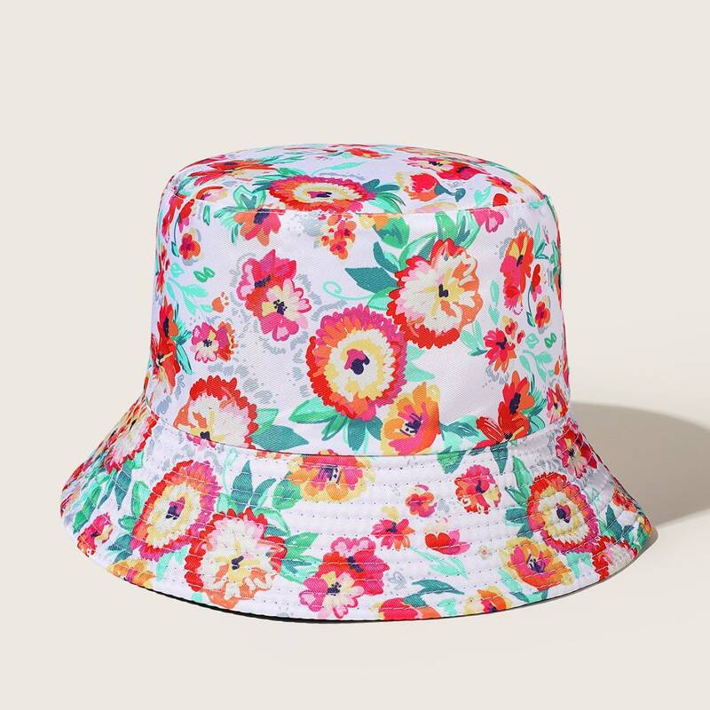 

Floral Pattern Bucket Hat, Multicolor