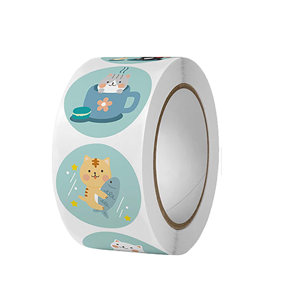 

1roll Cat Print Sticker, Multicolor