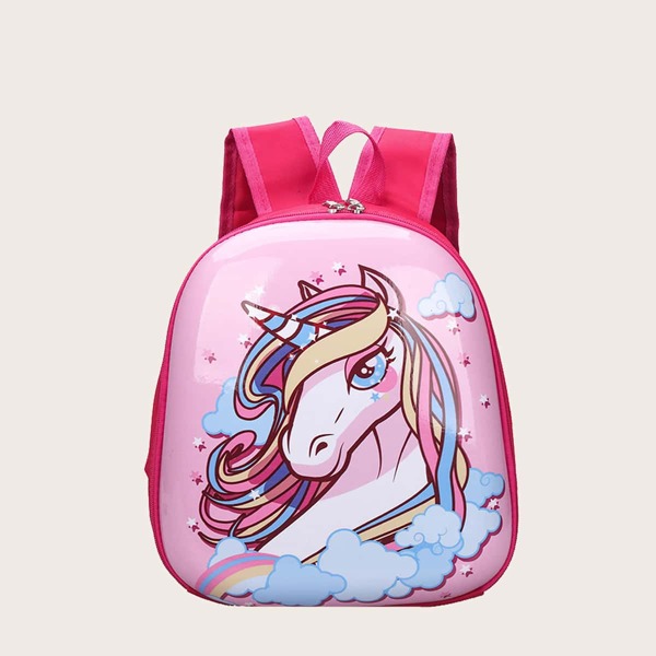 

Girls Unicorn Graphic Backpack, Hot pink