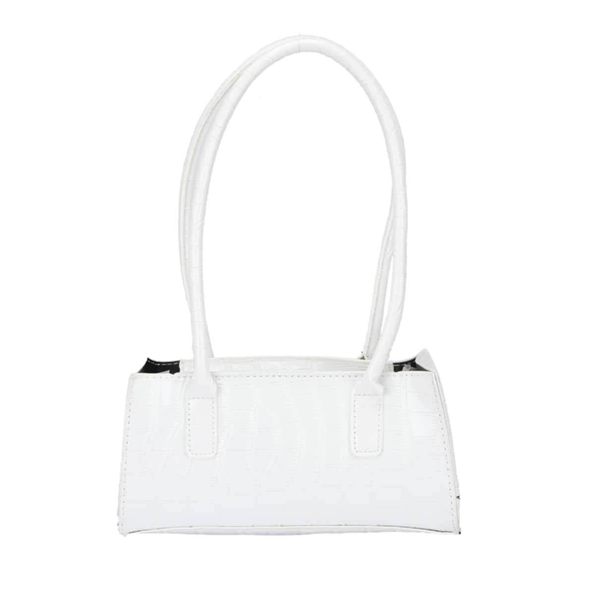 

Croc Embossed Shoulder Bag, White