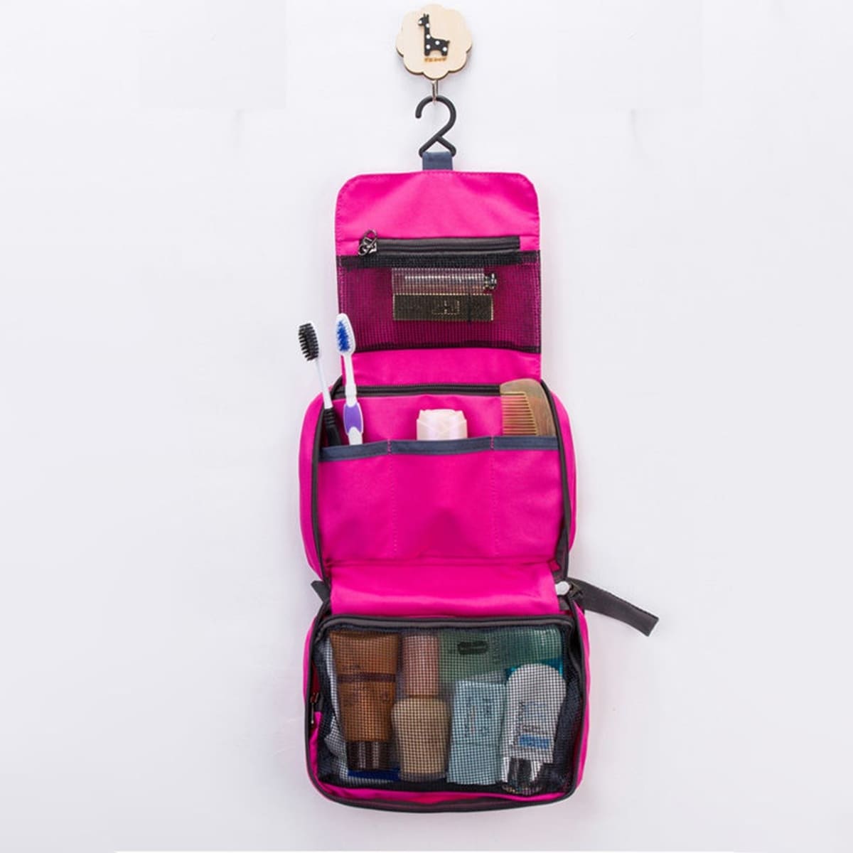 

1pc Random Color Toiletries Travel Storage Bag, Multicolor