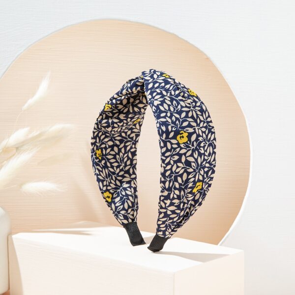 

Leaf Print Wide Headband, Multicolor
