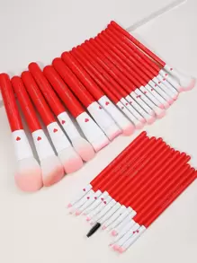 32 piezas Juego de brochas de maquillaje, Juego de brochas, Kit de brochas de maquillaje, Juego de brochas de maquillaje, Juego de maquillaje completo, Juego de brochas de maquillaje, Kit de maquillaje completo, Juego de brochas, Juego de brochas de maquillaje, Juego de regalo de maquillaje - Rojo - Ver 1