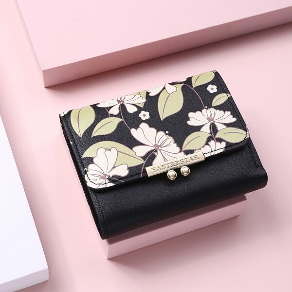 

Floral Pattern Purse, Black