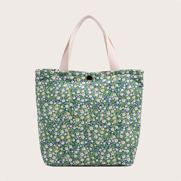 

Ditsy Floral Pattern Satchel Bag, Green
