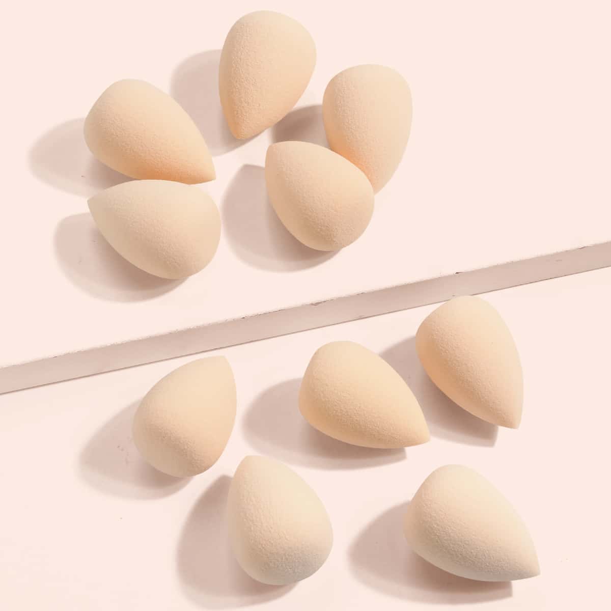

10pcs Makeup Sponge Set, Apricot