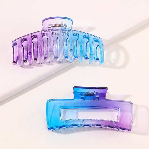 

2pcs Ombre Large Hair Claw, Multicolor