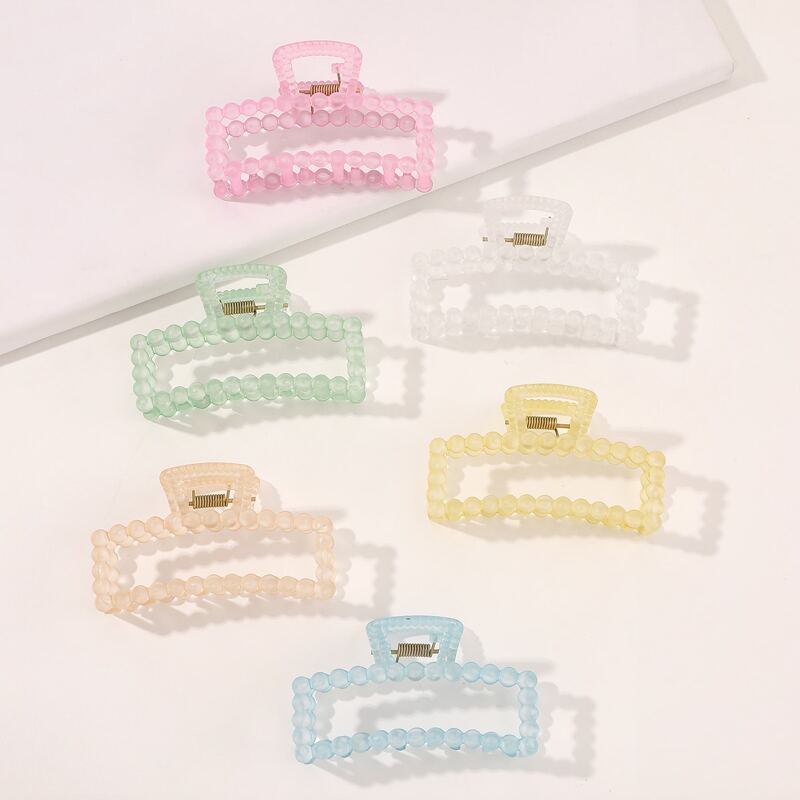 

6pcs Geometric Hair Claw, Multicolor