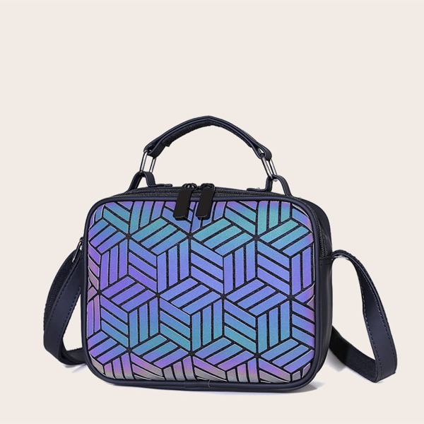 

Men Geo Graphic Crossbody Bag, Multicolor