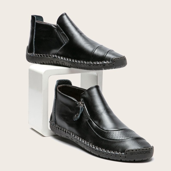 

Men Minimalist Zip Boots, Black