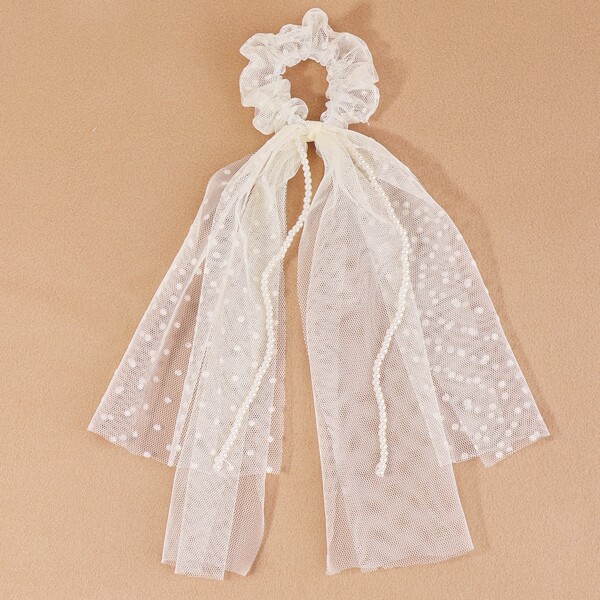 

Faux Pearl Decor Hair Tie, Beige