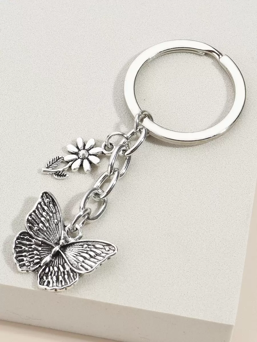 优雅蝴蝶吊坠钥匙扣学校汽车配件可爱哥特 Y2k 包配件挂绳带身份证夹汽车配件包饰