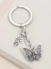 优雅蝴蝶吊坠钥匙扣学校汽车配件可爱哥特 Y2k 包配件挂绳带身份证夹汽车配件包饰