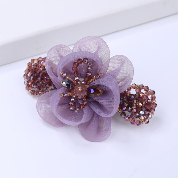 

Flower Decor Hair Clip, Purple
