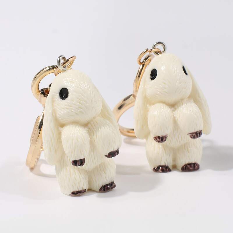 

2pcs Rabbit Design Bag Charm, White