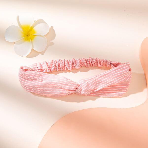 

Striped Hair Band, Pink