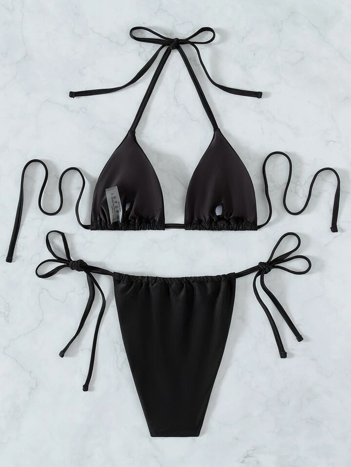 triangle tie side bikini swimsuit