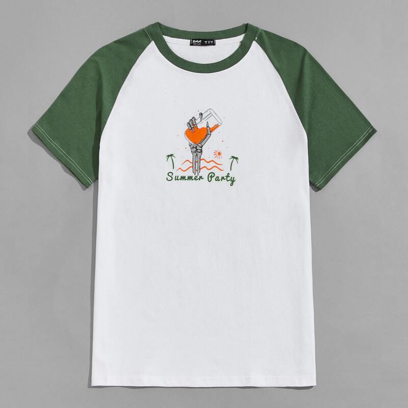 

Guys Letter Skeleton Graphic Baseball Tee, Multicolor
