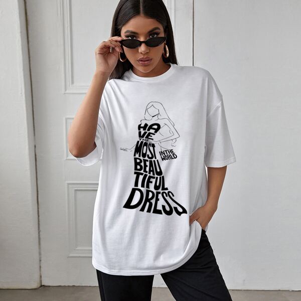 

Figure And Letter Graphic Tee, White