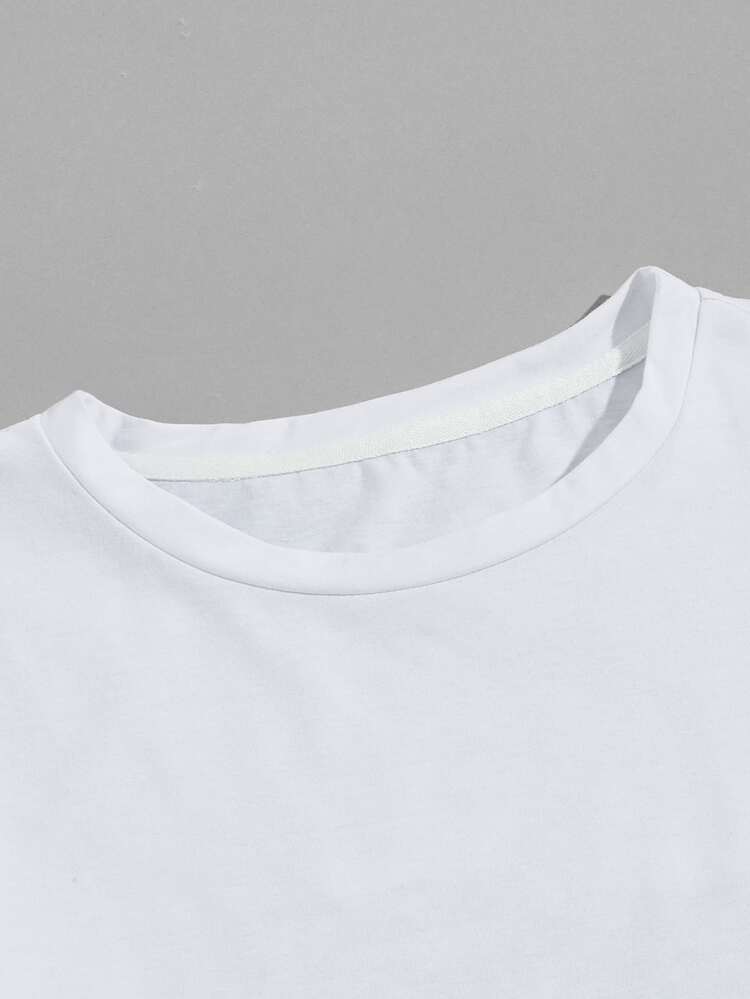 Vincenttrinidadart ROMWE MEN Guys Cat Print Tee - White - View 3