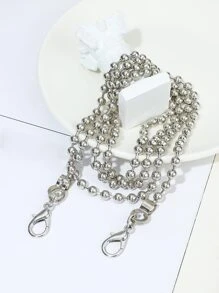 極簡主義珠飾設計包帶不銹鋼手提包配件時尚耐用適用於新手和白領工人，適用於女青少年、女大學生送禮手提包