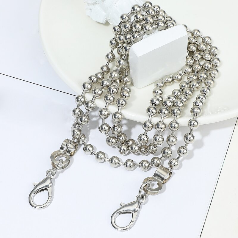 

Beaded Design Bag Strap, Silver