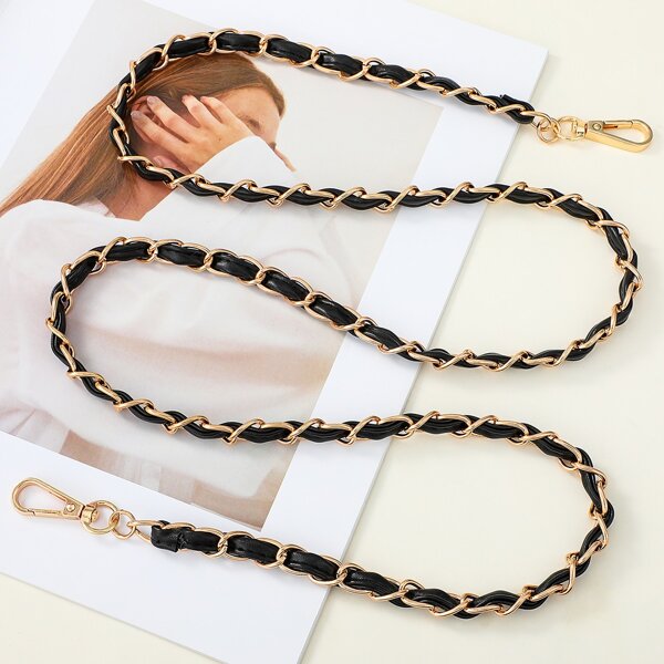 

Minimalist Beaded Design Bag Strap, Black