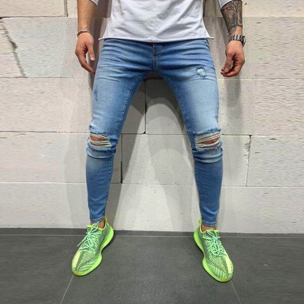 

Men Ripped Skinny Jeans, Medium wash