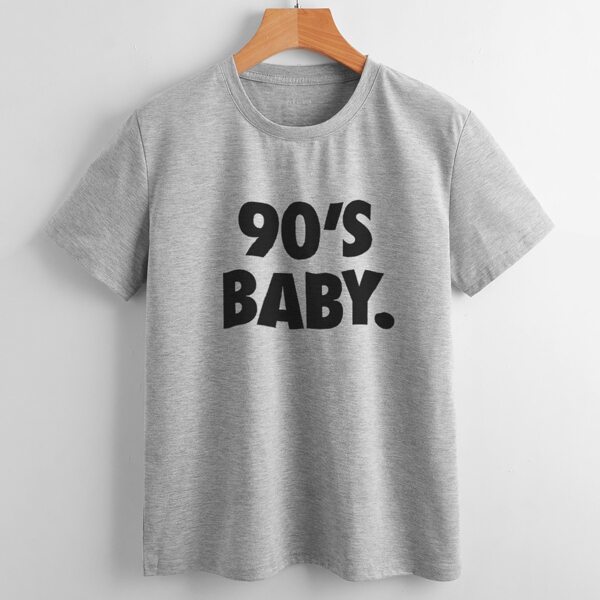 

Letter Graphic Crew Neck Tee, Grey