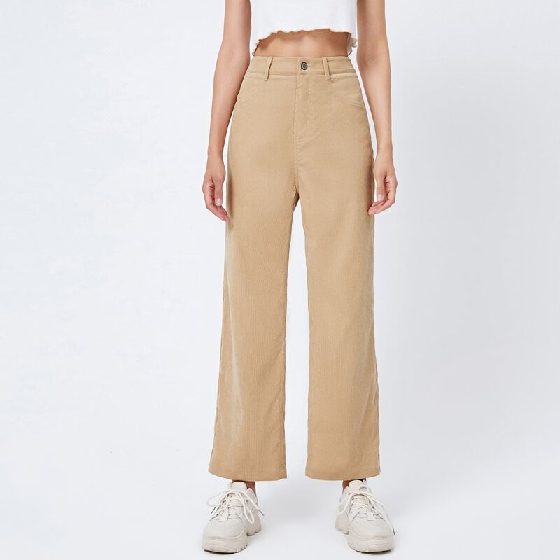 

Wide Leg Corduroy Pants, Apricot