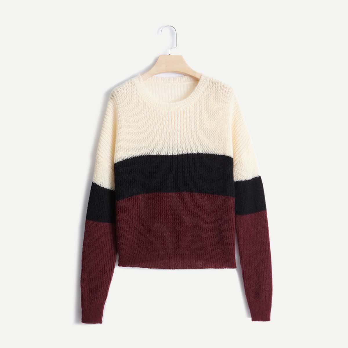 

Colorblock Drop Shoulder Sweater, Multicolor
