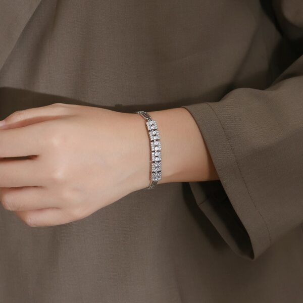 

Zircon Decor Bracelet, Silver