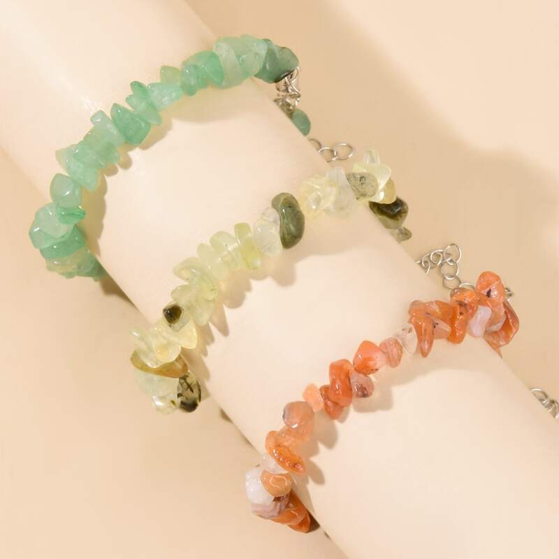 

3pcs Stone Bracelet, Multicolor