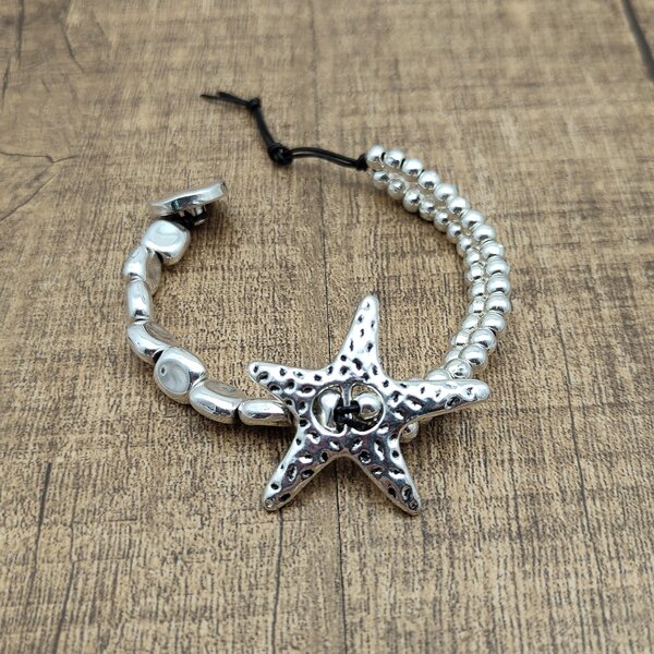 

Starfish Decor Bracelet, Antique silver