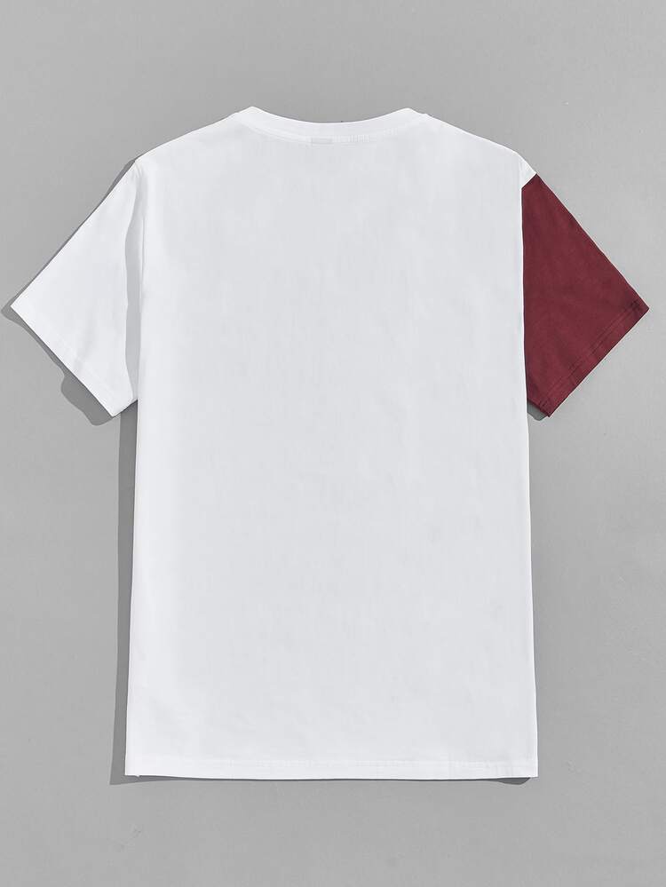 GENTILAND Men Letter Graphic Colorblock Tee - Multicolor - View 2