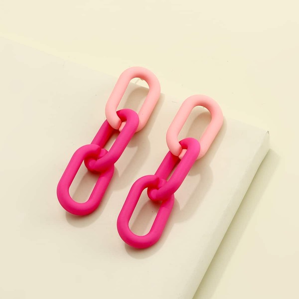 

Chain Design Drop Earrings, Multicolor