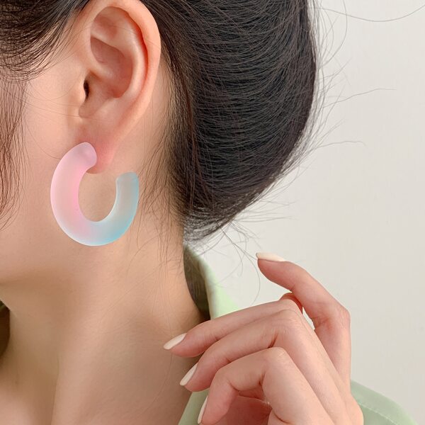 

Simple Cuff Hoop Earrings, Multicolor