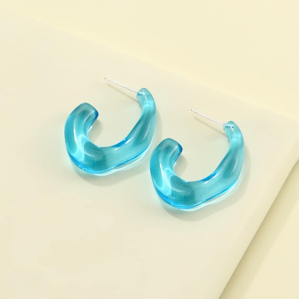

Clear Open Hoop Earrings, Blue