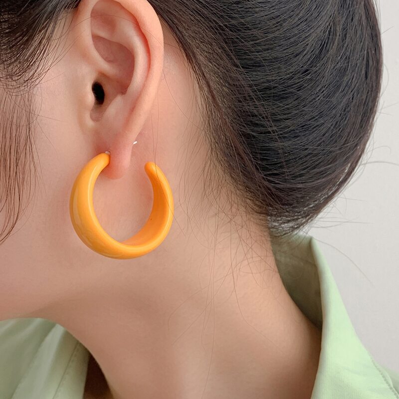 

Cuff Hoop Earrings, Yellow
