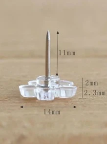 100 cái Clear Flower Thumbtack - Trong sáng - Xem 3