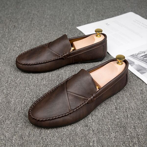 

Men Minimalist Slip On Loafers, Brown