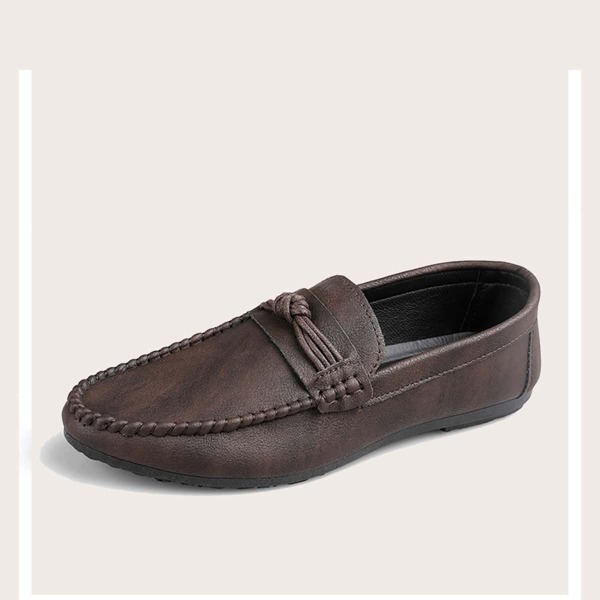 

Men Knot Decor Loafers, Brown