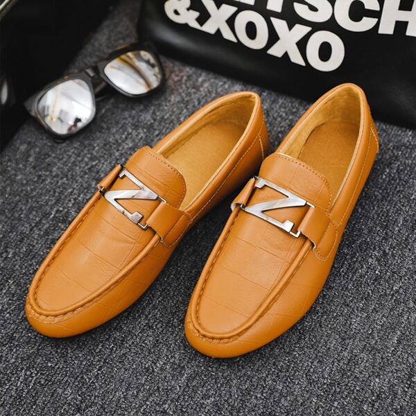 

Men Metal Decor Loafers, Apricot