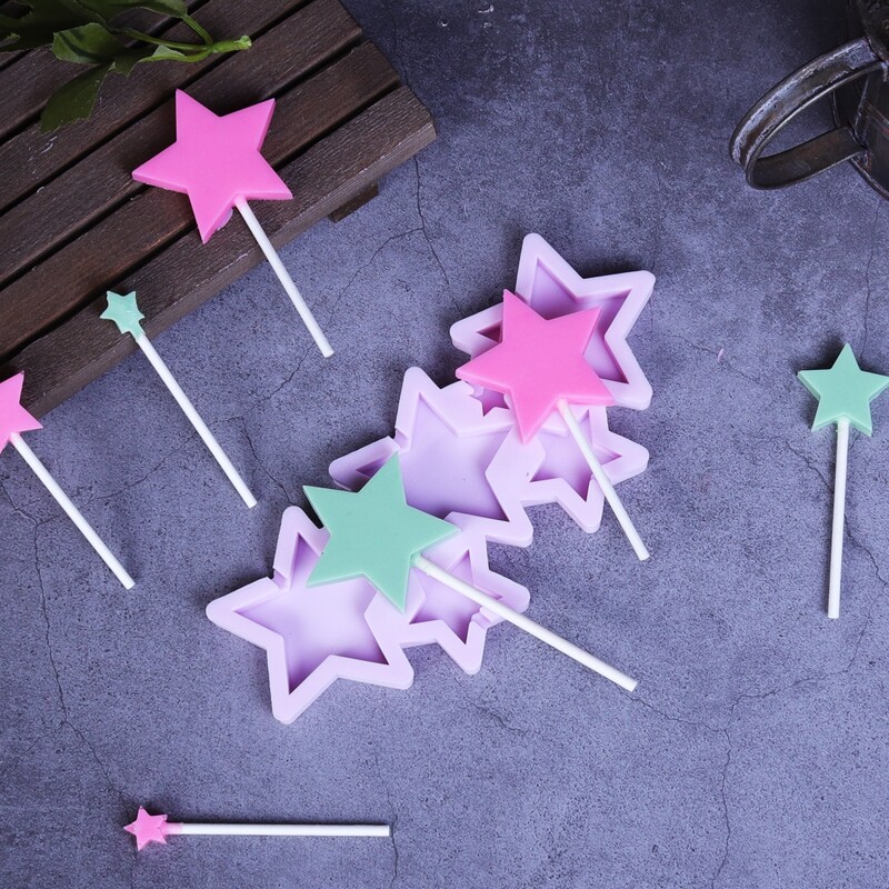 

1pc Star Design Lollipop Mold, Lilac purple