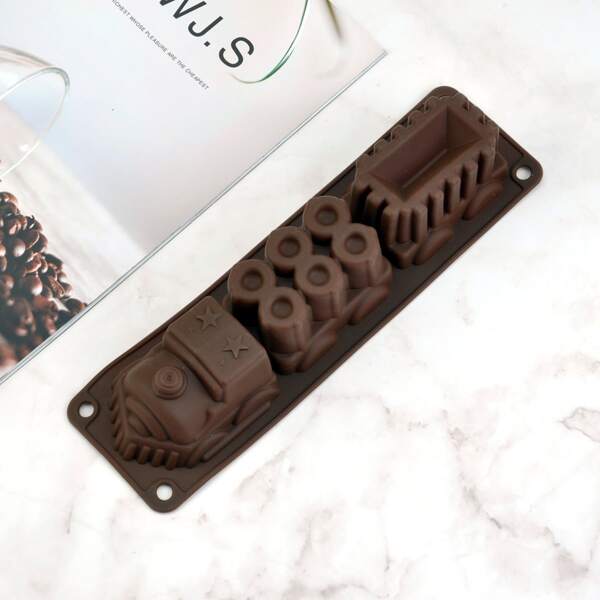 

1pc Train Cake Mold, Chocolate brown