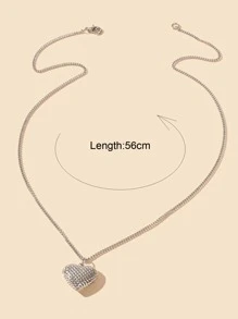 Collar con accesorio de corazón - Plateado - Ver 3